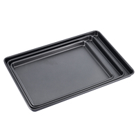 Ensemble de 3 plateaux de cuisson en acier au carbone antiadhésifs, plaque à biscuits, plat de four, multi-usages, passe au lave-vaisselle
