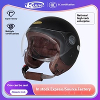 Casque Demi-Face Rétro Certifié Kuuvi DOT ECE 22.06 en ABS pour Véhicules Électriques et Motos – Sécurité Toutes Saisons – Neuf