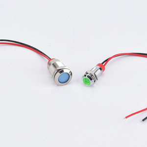Многофункциональный промышленный миниатюрный светодиодный индикатор 6/8/10/12/16/19/22 мм - водонепроницаемый металлический сигнальный светильник, 3-6В DC, проводное исполнение - Product Image 5