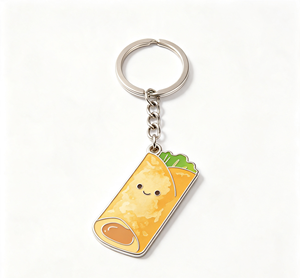 Lindo llavero de metal con diseño de taco, esmaltado, con cadena plateada, accesorio de regalo - Product Image 4