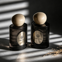 Flacon de parfum de luxe vide avec emballage, flacon en verre personnalisé OEM, 30 ml, 50 ml, 100 ml, flacon de parfum cylindrique avec bouchon