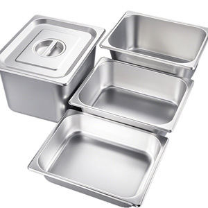 ゴールデンキー高品質ステンレス鋼201/304 GNスクエアビュッフェパンセット 1/1-1/9サイズ マット仕上げ食品保存容器 - Product Image 1