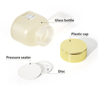 Ensemble bouteille et pot de soin de la peau de luxe forme unique emballage cosmétique en verre bouteille à pompe crème lotion 40ml 100ml 120ml