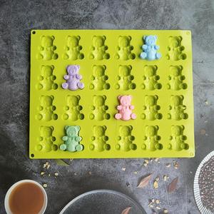 NP56 Reusable 24-Cavity Bear Silicone Mold for Chocolate Cookie Ice Cream Candy <strong>Dessert</strong> <strong>Tray</strong> Packaged in OPP Bag - Product Image 3