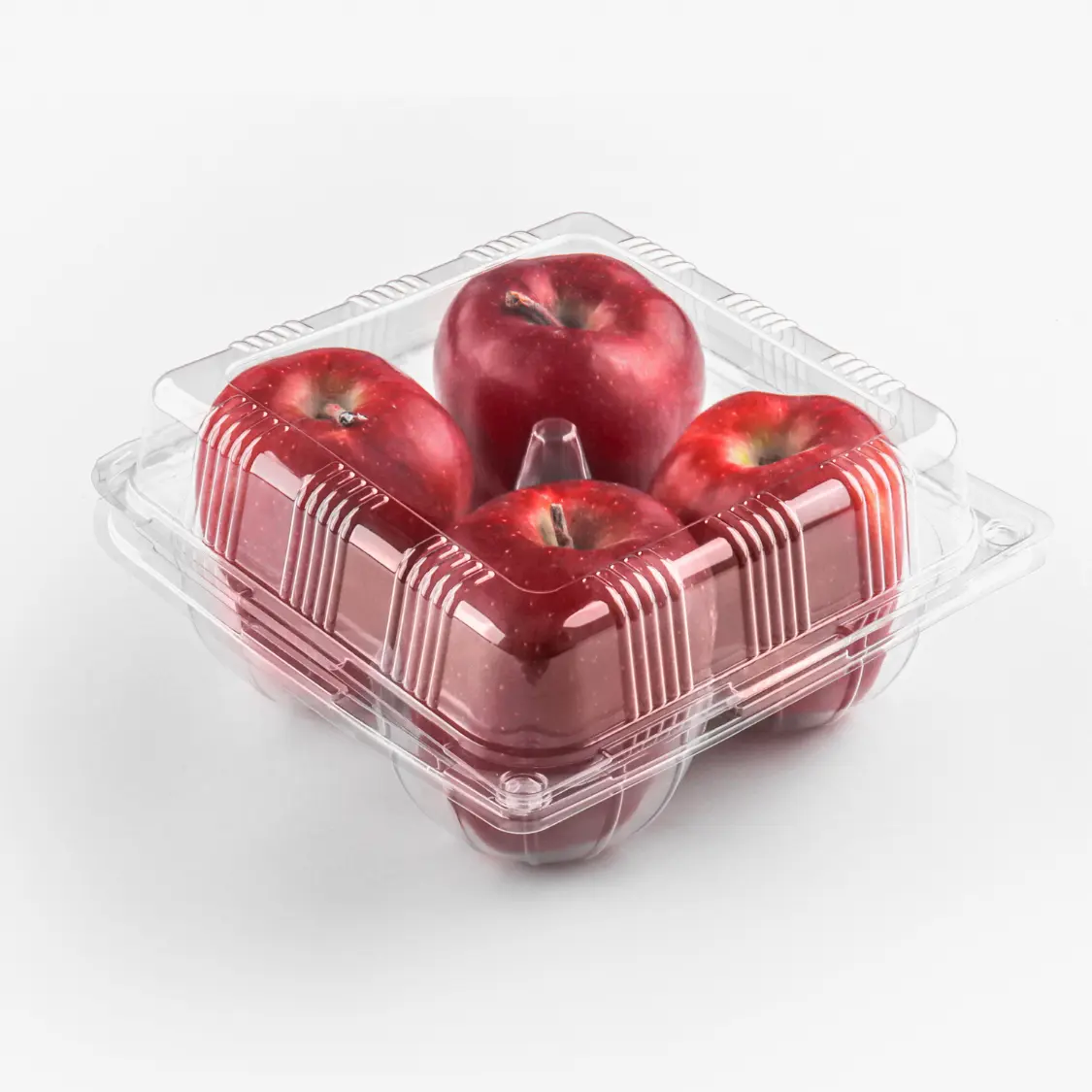 Embalagem de plástico PET transparente personalizada de fábrica, caixa de plástico para frutas, recipiente de embalagem de maçã, pêssego e pêra laranja