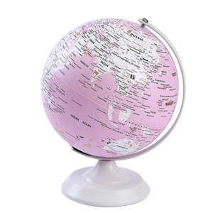 BSCI Factory 20cm PINK Globe Cartoon Map illumina il giocattolo del globo - Product Image 2