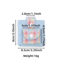 Sac de rangement portable pour écouteurs, en tissu, avec double poche, enrouleur de câble, mini pochette de voyage pour écouteurs