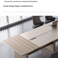 Table de réunion rectangulaire moderne de grande taille, bureau de conférence en bois simple pour la négociation au bureau et la collaboration d'équipe