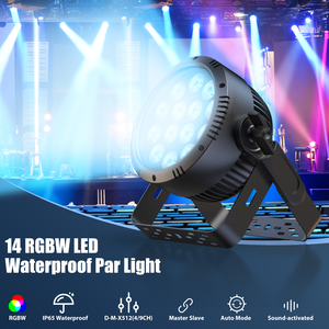 UKING 14x15W RGBW 4in1 Waterdichte <span class=keywords><strong>LED</strong></span> <span class=keywords><strong>Par</strong></span> Licht IP65 Stage DJ Apparatuur Disco Buiten <span class=keywords><strong>Par</strong></span> Licht - Product Image 2