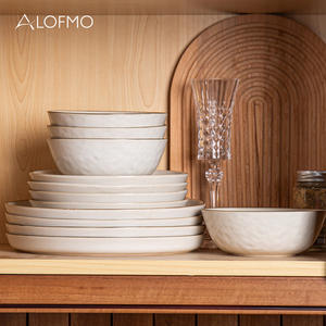 Services <span class=keywords><strong>de</strong></span> <span class=keywords><strong>table</strong></span> en céramique blanche, style moderne et luxueux, durables, étanches, compatibles avec le micro-ondes et le lave-<span class=keywords><strong>vaisselle</strong></span> - Product Image 4