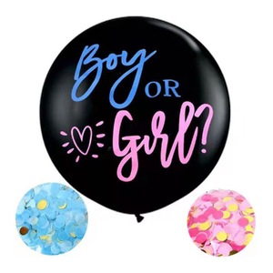 Ballon révélateur de sexe 36 pouces avec confettis bleus et roses Décorations garçon ou fille Popper & Spray pour les fêtes de bébé - Product Image 5