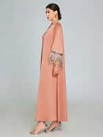 Modeste élégant musulman Maxi robe manches cloche paillettes frange jupe polyvalent élégant