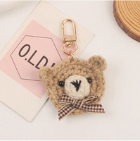 Mini ours en peluche avec nœud, porte-clés, accessoire de bricolage, cadeaux d'anniversaire, petits porte-clés ours en peluche, breloques de sac