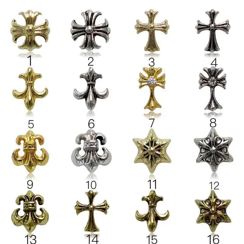 Nail Alloy Metal Supplies for Nail Art Designs Cross Horse Manicure Decor Accessories Nail Tips