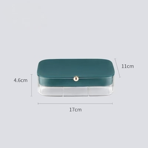 Caja de Almacenamiento de Joyas Multicapa de Diseño Propio, Organizador de Anillos de Cuero y Plástico, Estuche para Accesorios - Product Image 1