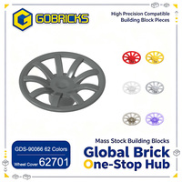 Gobricks GDS-90066 Pièces de blocs de construction en plastique ABS 62701 Cache-roue 9 rayons 24mm D. Pièces de briques pour véhicule de sport MOC