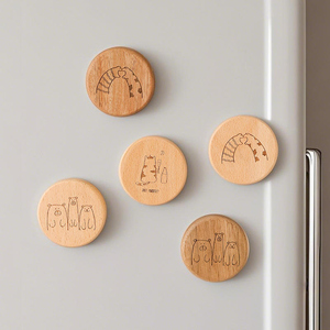 Biểu Tượng Tùy Chỉnh Sáng Tạo Gỗ Sồi Tủ Lạnh Từ Vòng Bằng Gỗ Mở Chai Cho Làm cỏ Quà Tặng - Product Image 4