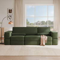 Sofá Seccional Reclinable Cuadrado de Estilo Moderno, Tapizado, de Dos Plazas, Extensible y Convertible, para Gimnasio o Sala de Estar, Superventas en Alibaba