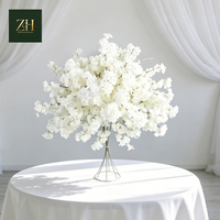 Boule de fleurs artificielles blanches de haute qualité pour la décoration de scène de mariage, de chemin de table et de centre de table