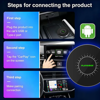 PlayAiBox con Sistema Android 15, CarPlay Inalámbrico, 4GB+64GB, GPS Integrado para YouTube y Netflix, para Autos con CarPlay Cableado de Fábrica