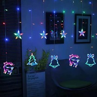 Guirlande lumineuse LED en forme d'étoile et de lune 220V, rideau lumineux, décoration de fête musulmane islamique Eid Mubarak Ramadan, cadeau, lumière de Noël