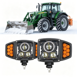 Phare de tracteur à <span class=keywords><strong>LED</strong></span> avec lentille chauffante et clignotant détachable - Éclairage combiné étanche IP68 pour machines agricoles - Product Image 2
