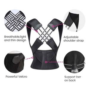 Men Women Straightener Adjustable Shoulder Upper <b>Back</b> Support Belt Breathable <b>Back</b> <b>Brace</b> Upright Posture Corrector - Product Image 3