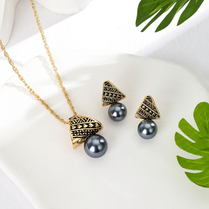Vinstyle Jewelry Hawaii Pearl Jewelry Set <span class=keywords><strong>collana</strong></span> hawaiana in ottone <span class=keywords><strong>e</strong></span> <span class=keywords><strong>orecchini</strong></span> abbinati - Product Image 3