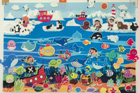 Tableau d'activités en feutre sur le thème de l'océan, jouet éducatif pour enfants, planche d'apprentissage et d'entraînement pour bébés