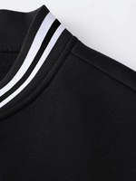Hommes Chicago 23 Print Letterman Varsity Jacket Noir et Blanc Style Baseball Manches Longues avec Design USA