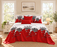 Lot de 6 draps de lit imprimés pour très grand lit (Queen/King) avec 4 taies d'oreiller, motifs variés, vente en gros