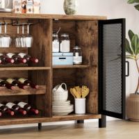 Meuble de bar sur mesure, vente chaude, avec armoire de rangement à 7 niveaux et casier à vin réglable pour alcool