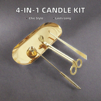 Kit d'entretien de bougies 4-en-1 en acier inoxydable noir pour usage domestique, modèle ALCHEMY ART STUDIO, référence 636, produit phare