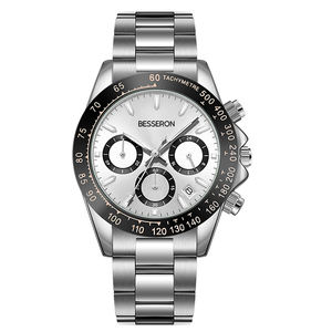 Relojes de negocios de cuarzo clásicos de acero inoxidable de alta calidad para hombre, muñequera de silicona de 20mm, resistente al agua, último diseño de moda - Product Image 2