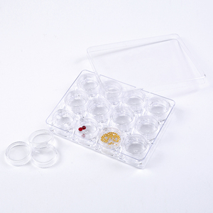 Boîte de rangement vide carrée transparente en plastique pour strass de nail art, bijoux et perles, organisateur de manucure pour salon, support de rangement pour outils - Product Image 2