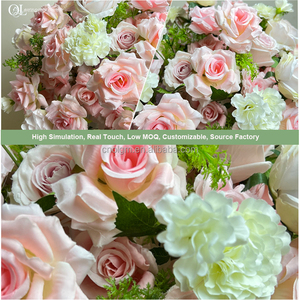 Bóng hoa trang trí bàn tiệc cưới, sự kiện, làm từ hoa hồng, mẫu đơn, hoa cẩm tú cầu nhân tạo màu hồng đỏ phổ biến - Product Image 2