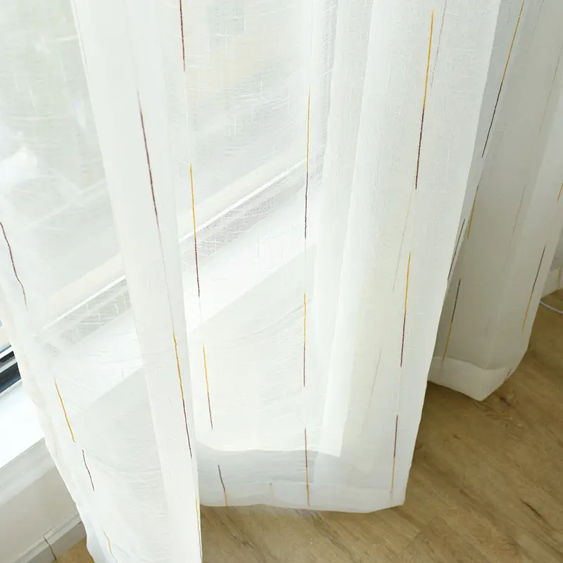 モダンな寝室のリビングルームのカスタム白い格子窓トルコ刺繍生地カーテン