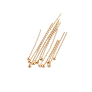 หมุดลูกปัดทองแดงชุบทอง 18K ขนาด 3.2 ซม. เส้นผ่านศูนย์กลาง 0.54 มม. ลูกบอลขนาด 1.9 มม. อุปกรณ์ทำเครื่องประดับสำหรับต่างหู DIY - Product Image 5