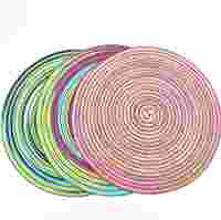 Napperons ronds arc-en-ciel bohèmes modernes, tapis de table tissés en spirale vibrants, décorations colorées pour terrasse et salle à manger, pour restaurant et maison, vente en gros