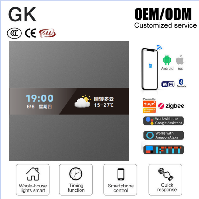 EU/UK Standard Plastic Panel Smart Life Tuya Alexa Voice Wireless Control Wifi Zigbee Smart Outlets Wall Socket Switch