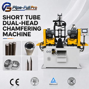 Machine à chanfreiner CNC à double tête pour le centrage simultané des extrémités des barres en alliage dans la fabrication d'essieux automobiles - Product Image 1