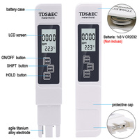 Testeur numérique de qualité de l'eau TDS EC, plage 0-9990, testeur multifonctionnel de pureté de l'eau, thermomètre TEMP PPM