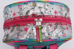 Sac à dos transparent vintage pour enfants avec sangle turquoise en PVC, idéal pour l'école, la <span class=keywords><strong>maternelle</strong></span>, les voyages et le quotidien des filles - Product Image 4