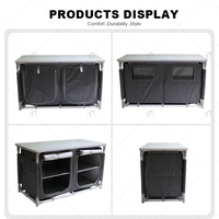 Armoire de camping pliable 2-en-1 en aluminium pour l'extérieur, organisateur de cuisine pour campeurs - Vente en gros