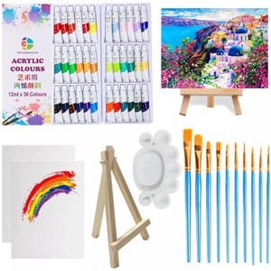Professional Watercolor <b>Painting</b> Tube Set 12 Colors <b>for</b> Artists with <b>Canvas</b> Compatibility Includes Brush & Palette - Product Image 6