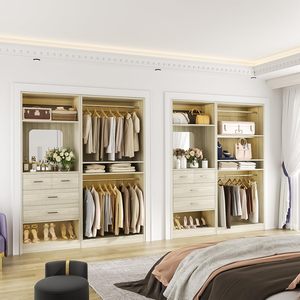 Maßgefertigter Weißeichen-Kleiderschrank vom Boden bis zur Decke Eingebauter Schrank Massivholz Schlafzimmerschrank mit Schubladen Hergestellt in den USA - Product Image 4