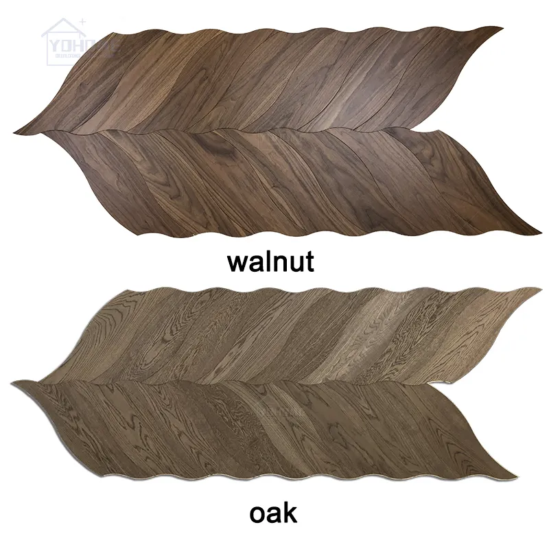 China wholesale leaf shaped parquet flooring natural color hardwood wood floor solid wood engineered walnut leaf parquet floors