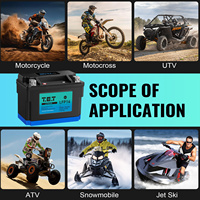 Batterie de démarrage de moto LiFePO4 12V haute performance avec BMS, décharge élevée, 1500 cycles, température de fonctionnement -20-60°C