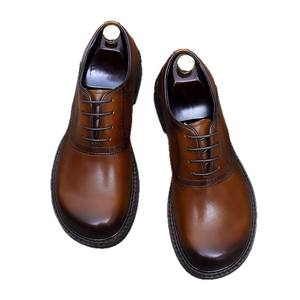 Zapatos Oxford de Cuero Hechos a Mano de Lujo, Diseño ASTON M.JAZZ, Directo de Fábrica, Color Marrón, Formales, con Cordones, Punta Cuadrada, Transpirables - Product Image 3