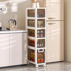 Gabinete de Almacenamiento Extraíble para Sala de Estar o Baño, Cajonera de Plástico para el Hogar, Gabinetes de Almacenamiento Multicapa para Refrigerios y Juguetes - Product Image 1